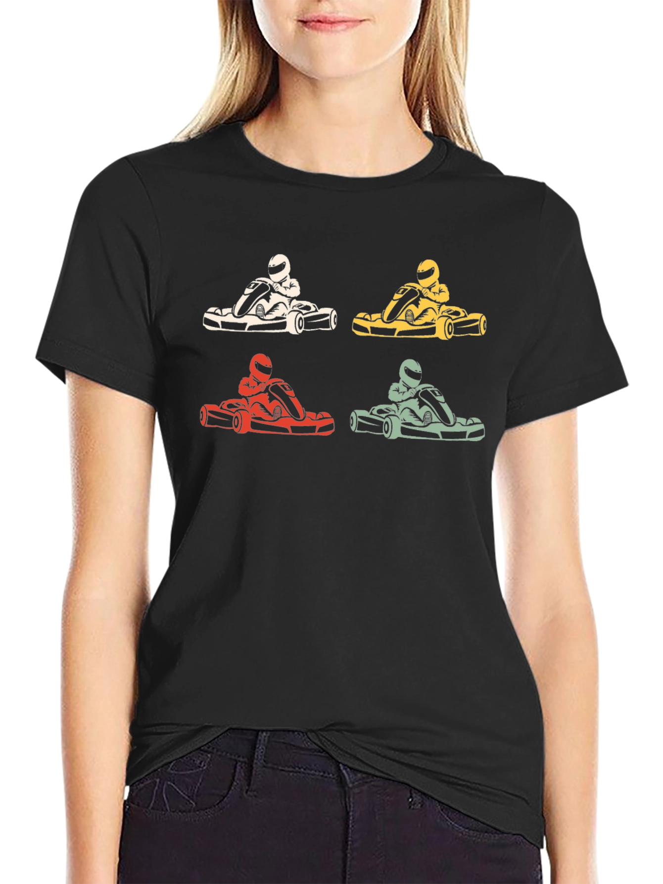 Retro Kart Racing Graphic Tee - Black