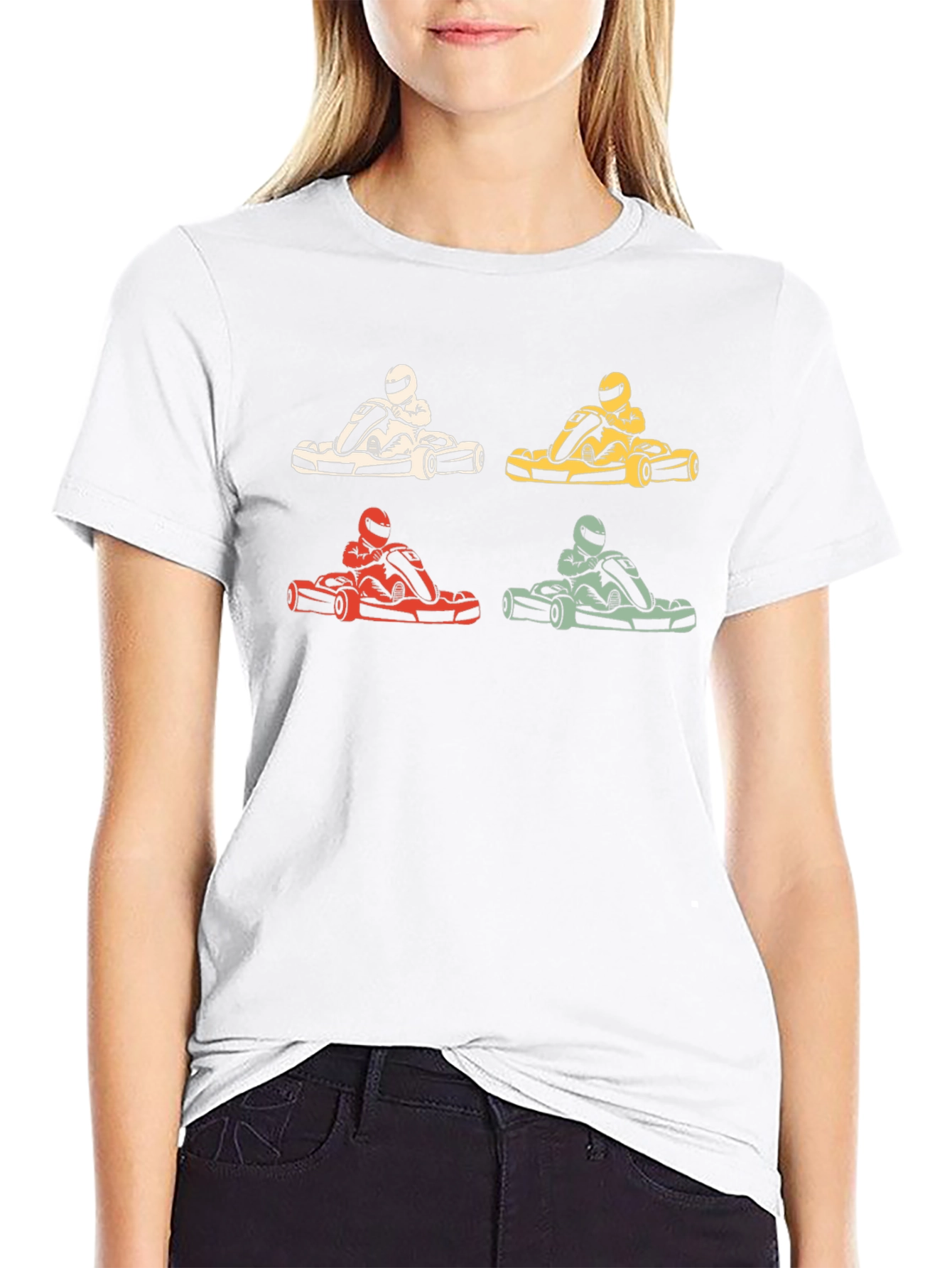 Retro Kart Racing Graphic Tee - Black