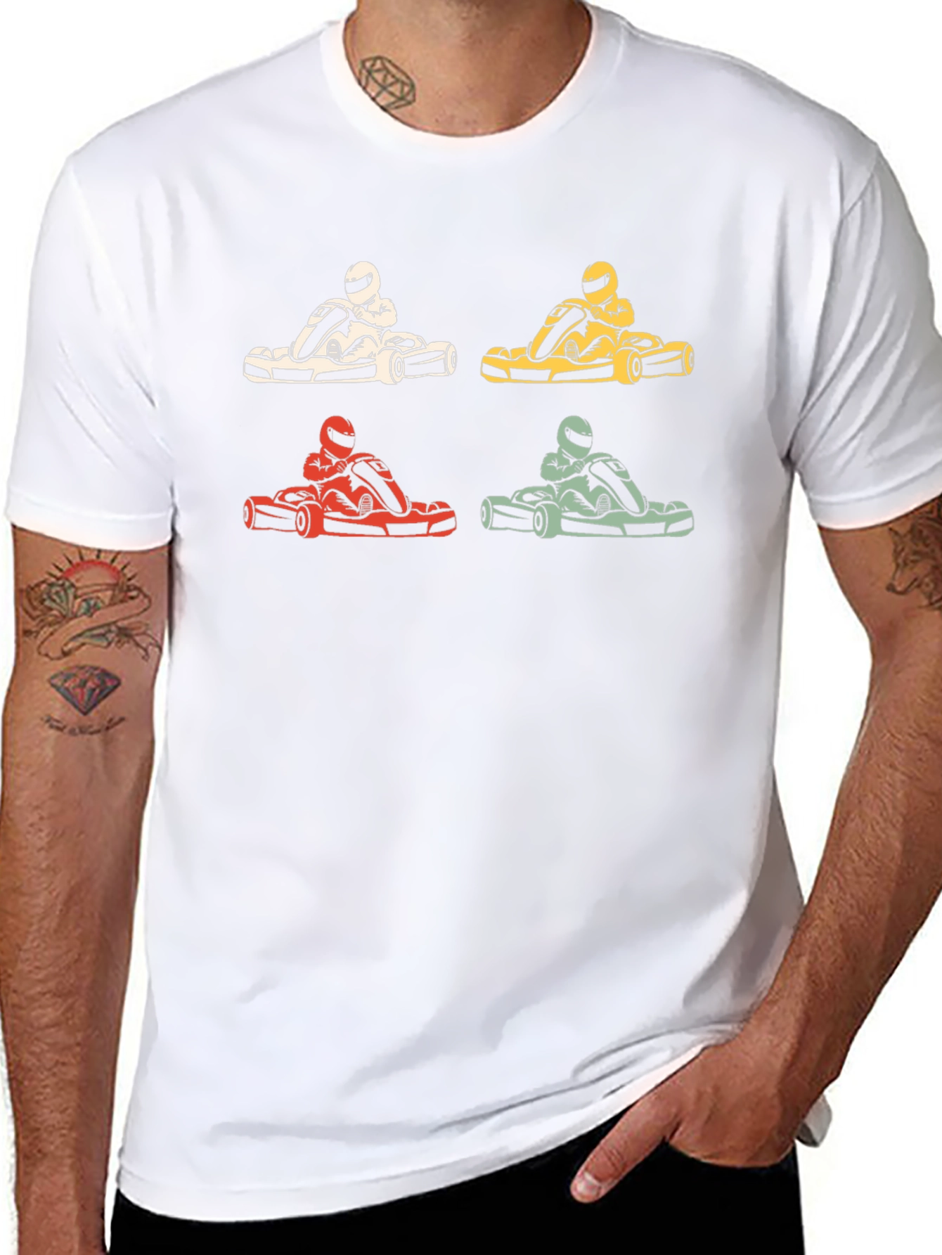 Retro Kart Racing Graphic Tee - Black