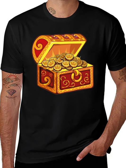 Treasure Chest Graphic T-Shirt - Black Cotton Tee
