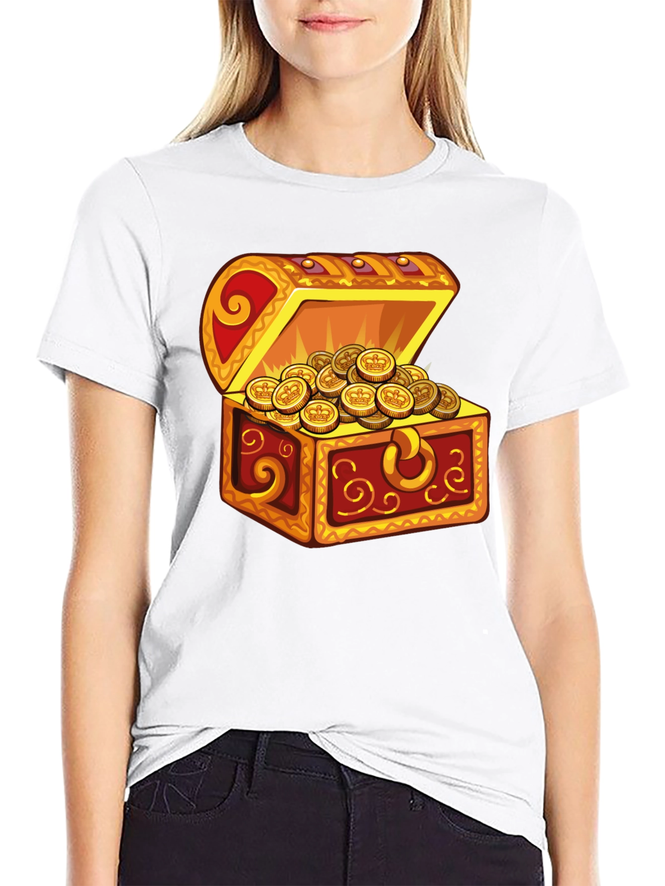 Treasure Chest Graphic T-Shirt - Black Cotton Tee