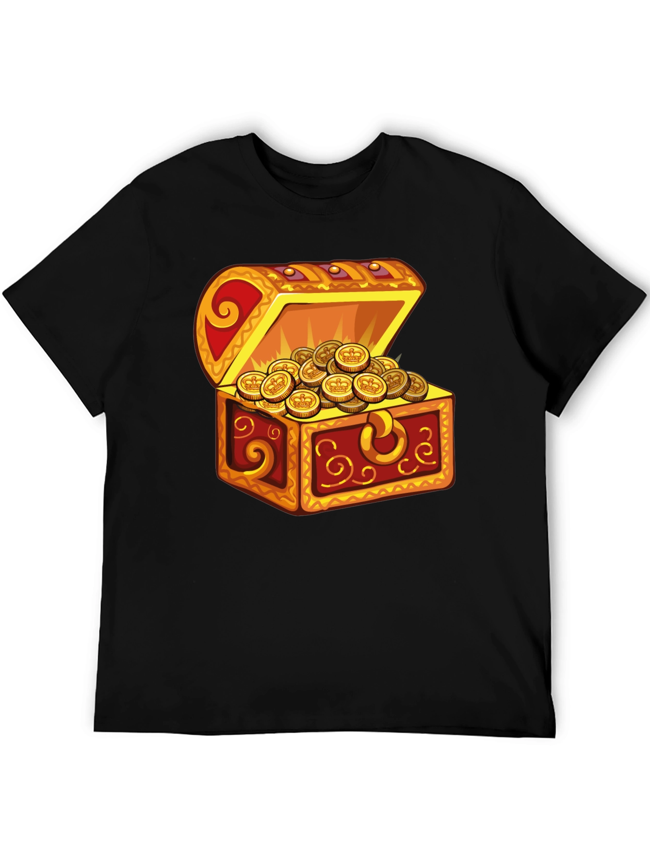 Treasure Chest Graphic T-Shirt - Black Cotton Tee