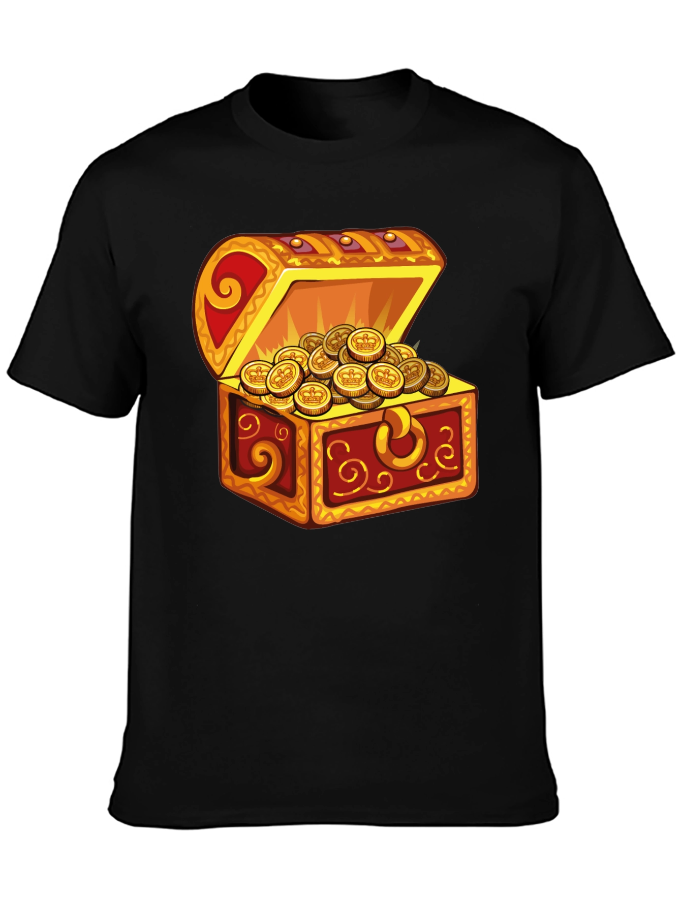 Treasure Chest Graphic T-Shirt - Black Cotton Tee