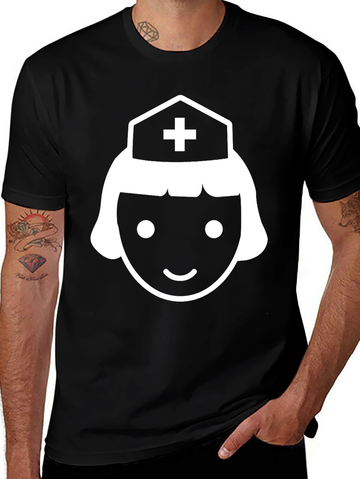 Nurse Graphic Tee - Unisex Black Cotton T-Shirt