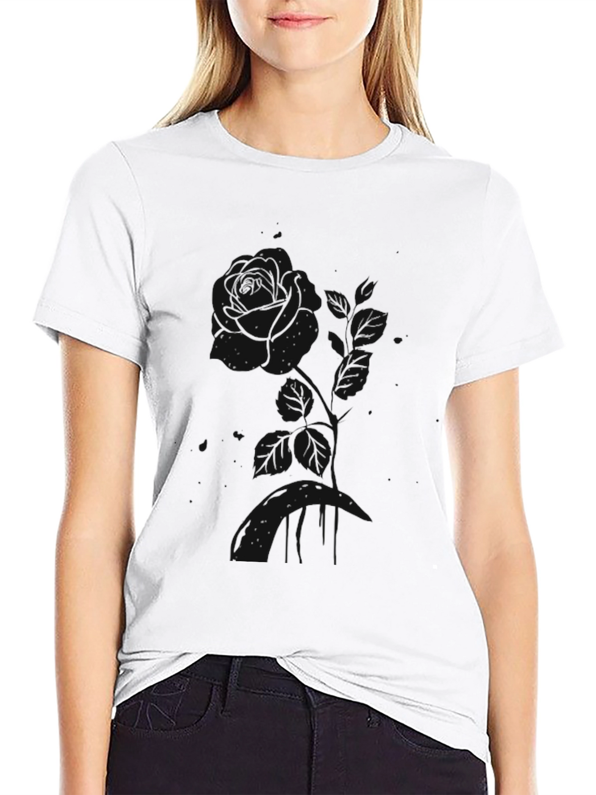 Stylish Black Graphic Tee - Constellation Design