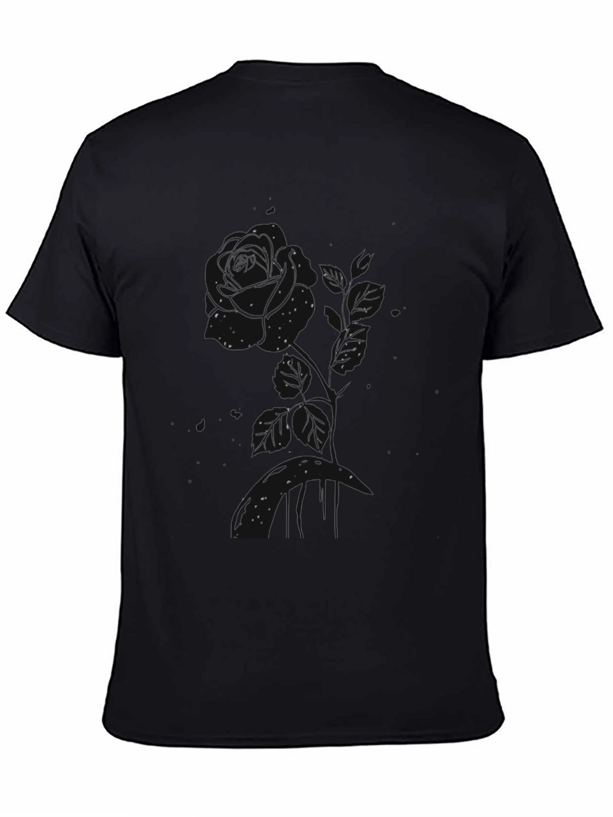 Stylish Black Graphic Tee - Constellation Design