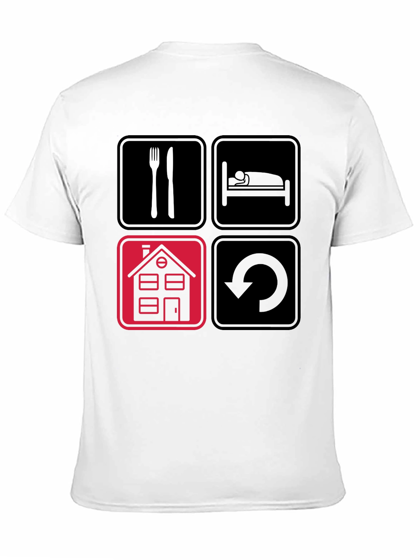 Eat Sleep Home Repeat Black Graphic Tee