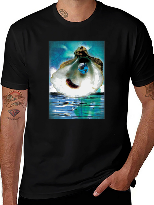 Oyster World Graphic Tee - Black Cotton Comfort