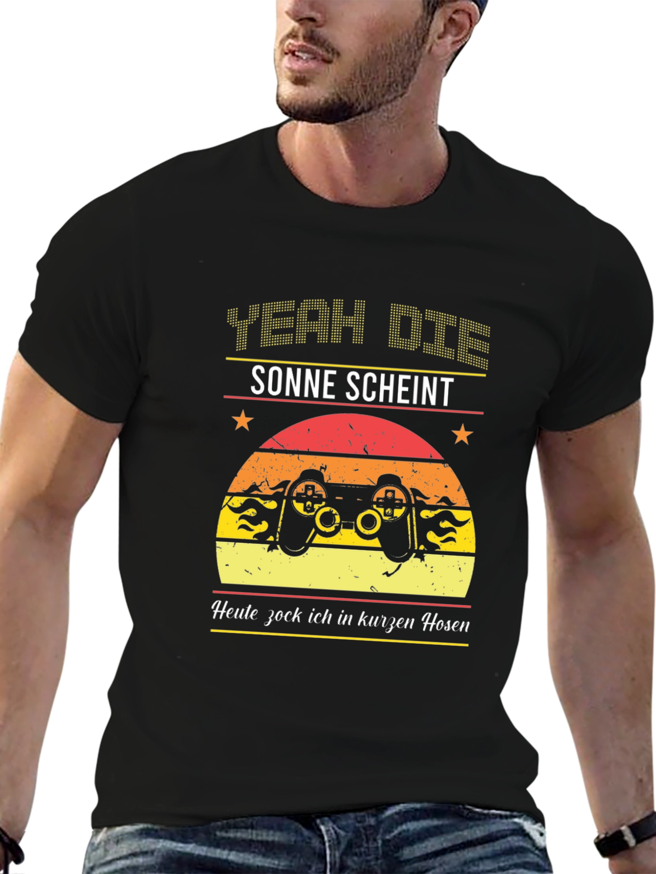 Yeah Dice Sonne Scheint Gaming Black T-Shirt