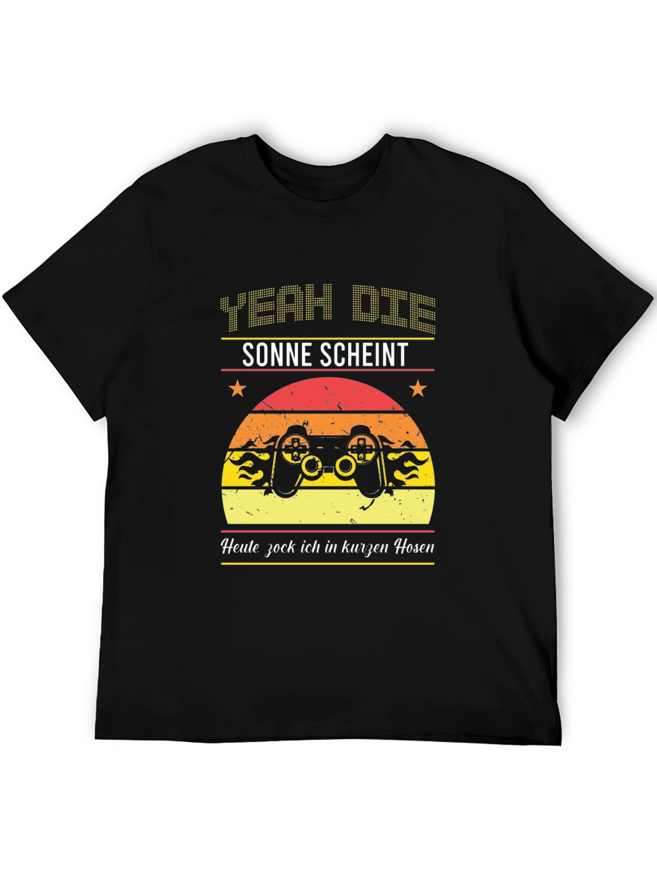 Yeah Dice Sonne Scheint Gaming Black T-Shirt