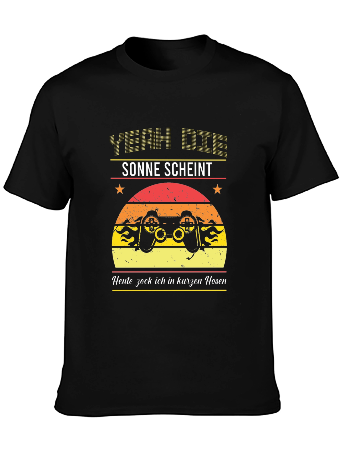 Yeah Dice Sonne Scheint Gaming Black T-Shirt