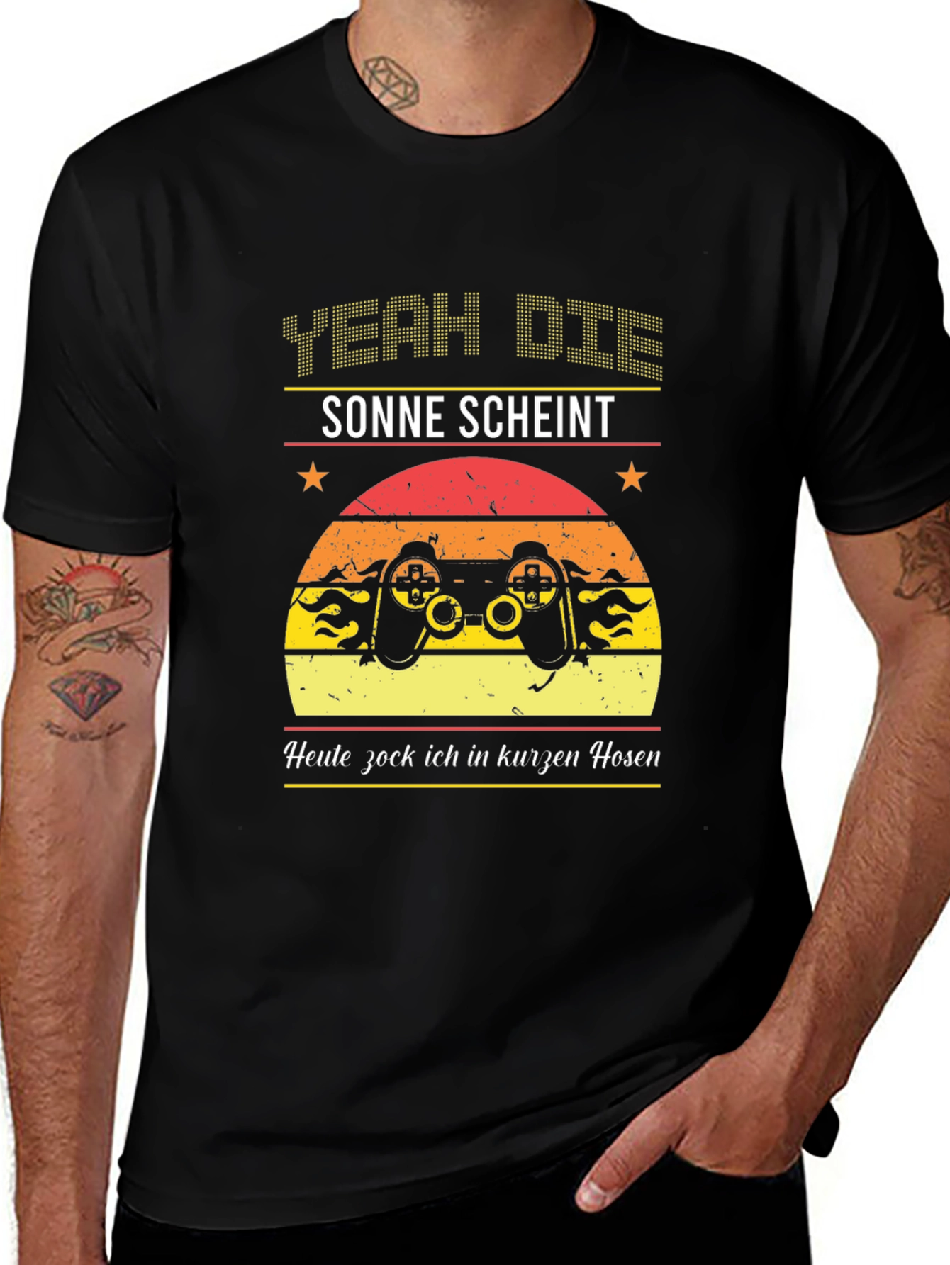 Yeah Dice Sonne Scheint Gaming Black T-Shirt