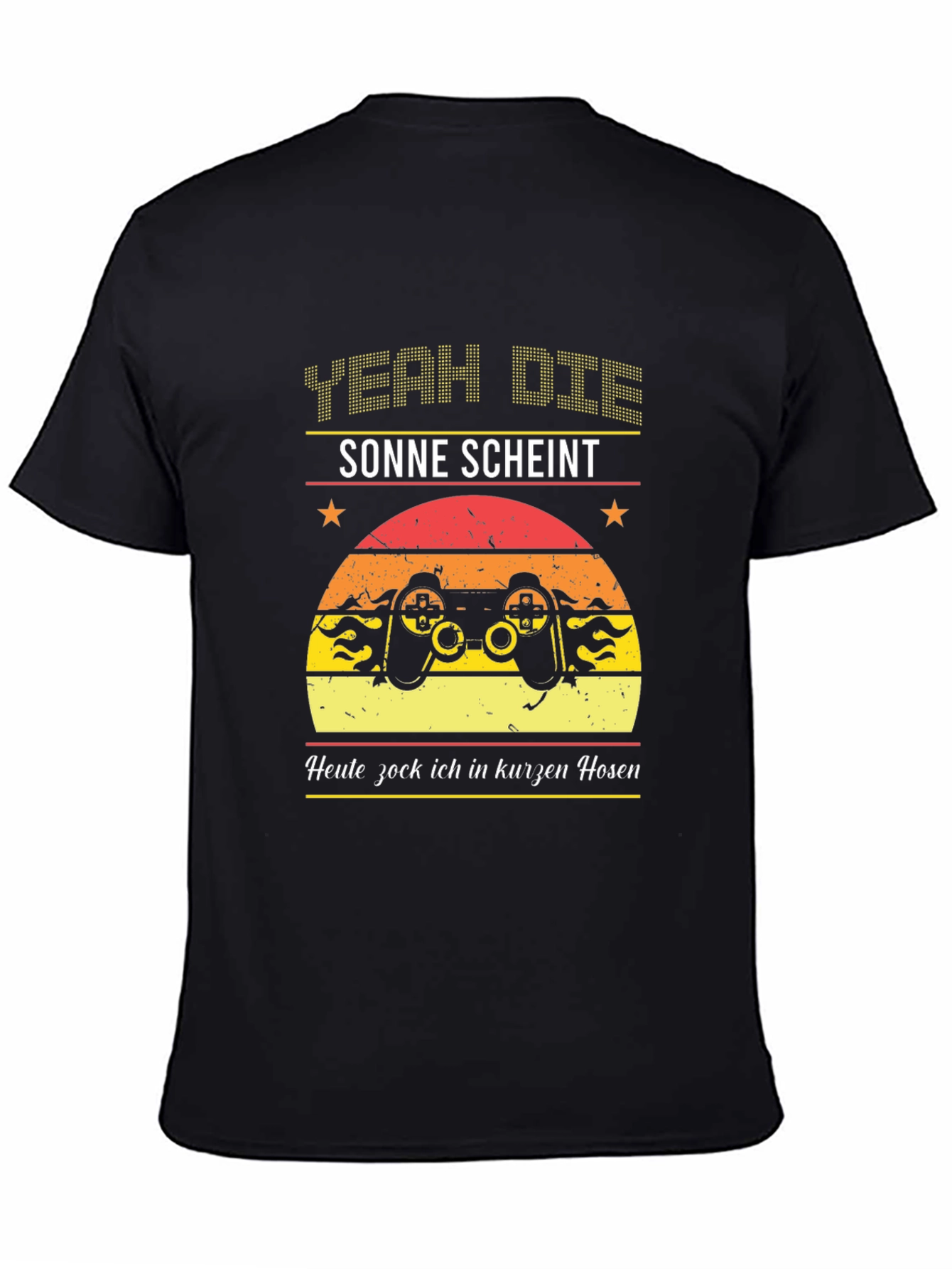 Yeah Dice Sonne Scheint Gaming Black T-Shirt