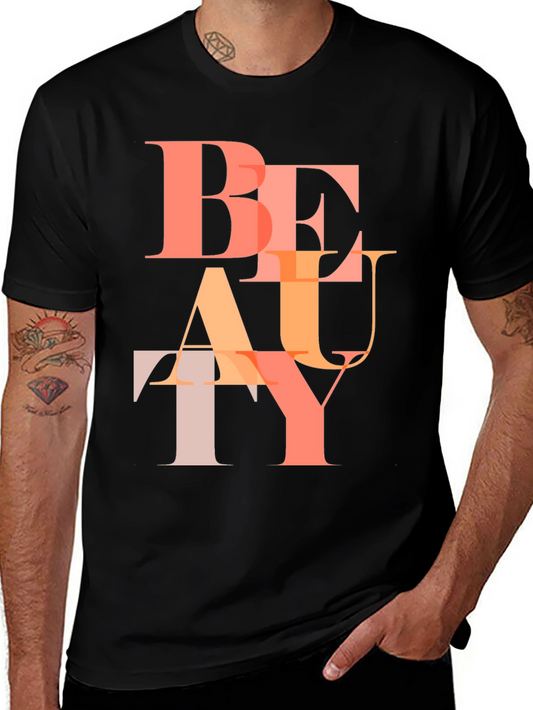 Stylish Beauty Graphic Print Black T-Shirt