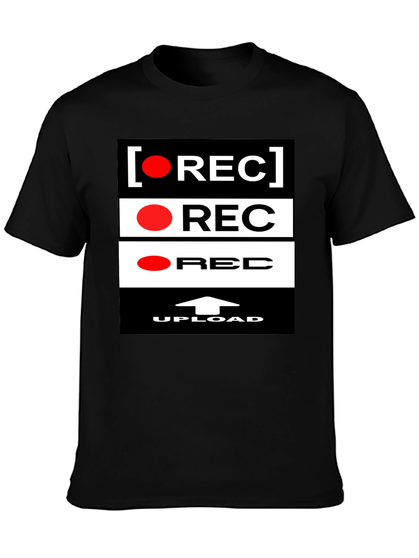 Record Upload Graphic Black T-Shirt