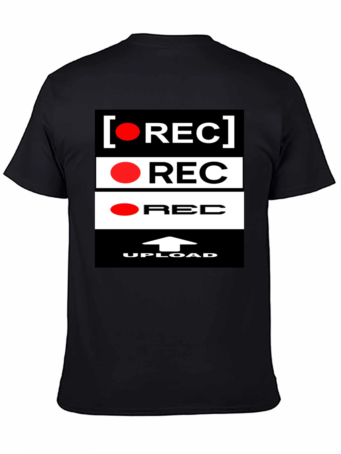 Record Upload Graphic Black T-Shirt