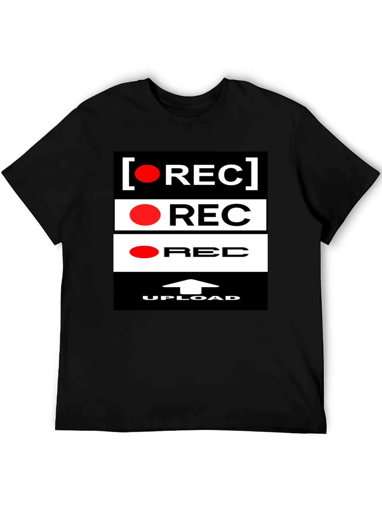 Record Upload Graphic Black T-Shirt