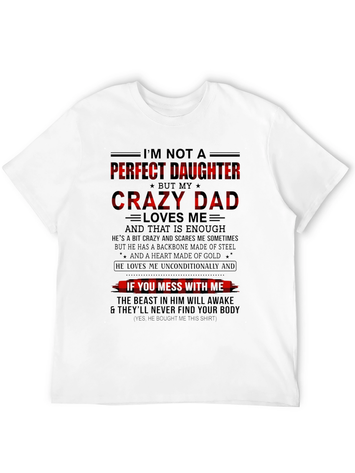 Crazy Dad Daughter Black Graphic Tee