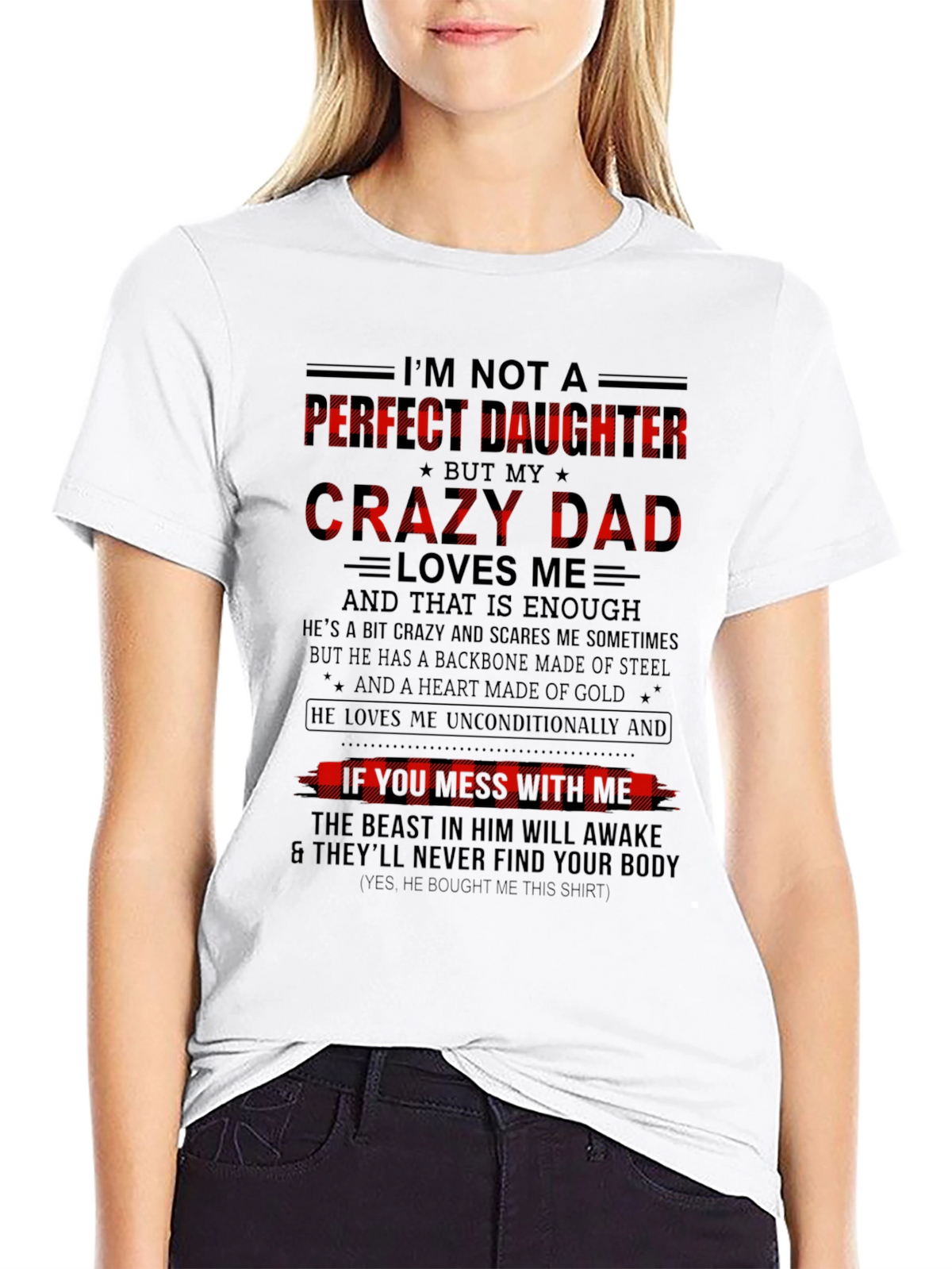 Crazy Dad Daughter Black Graphic Tee
