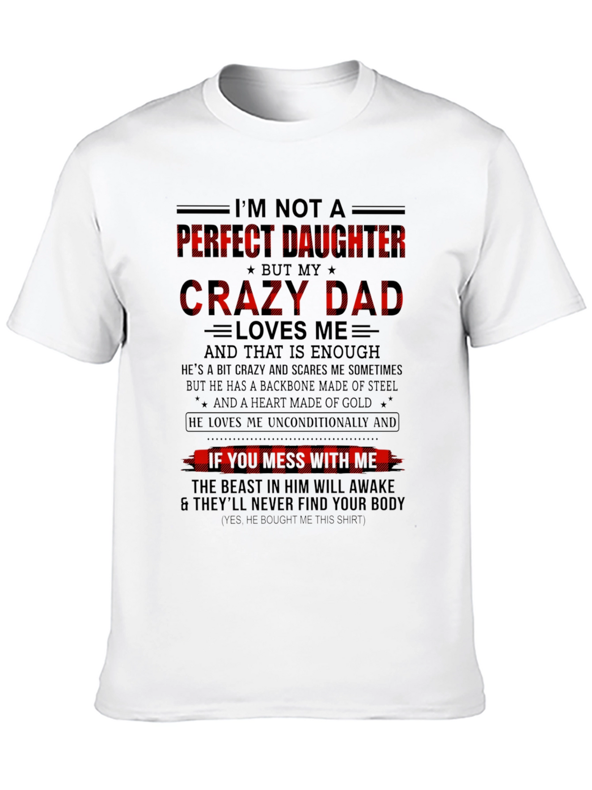 Crazy Dad Daughter Black Graphic Tee
