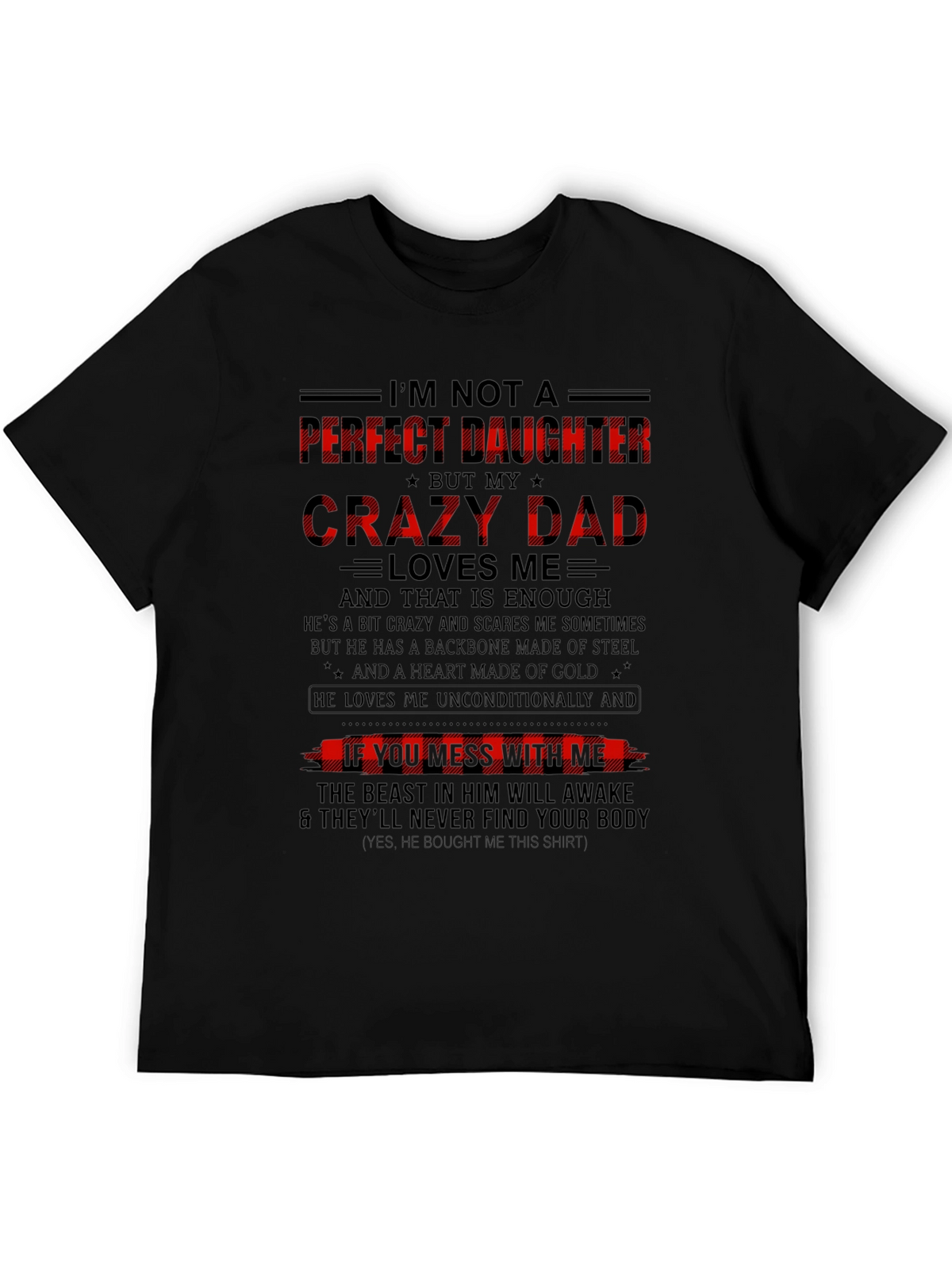 Crazy Dad Daughter Black Graphic Tee