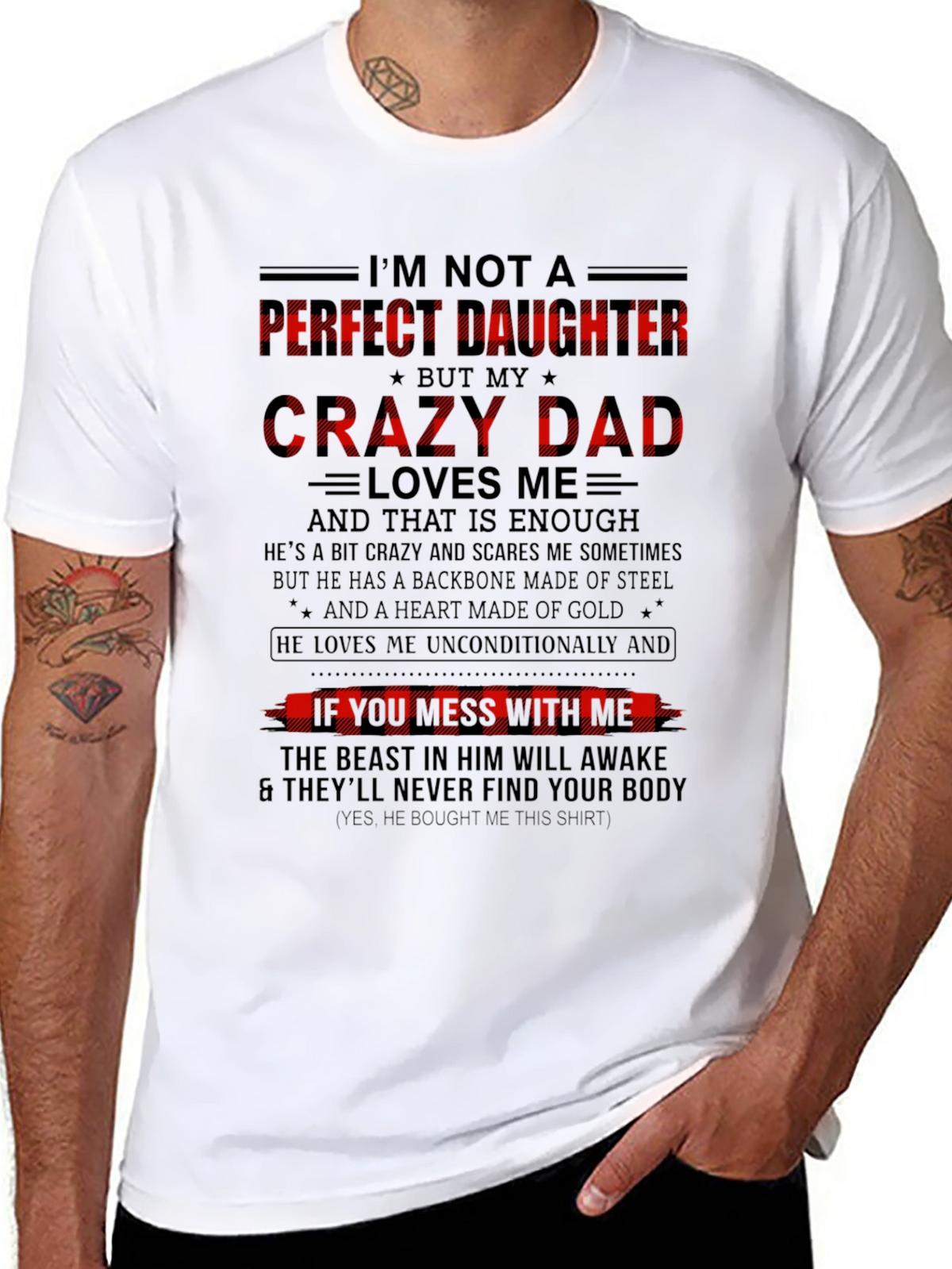 Crazy Dad Daughter Black Graphic Tee
