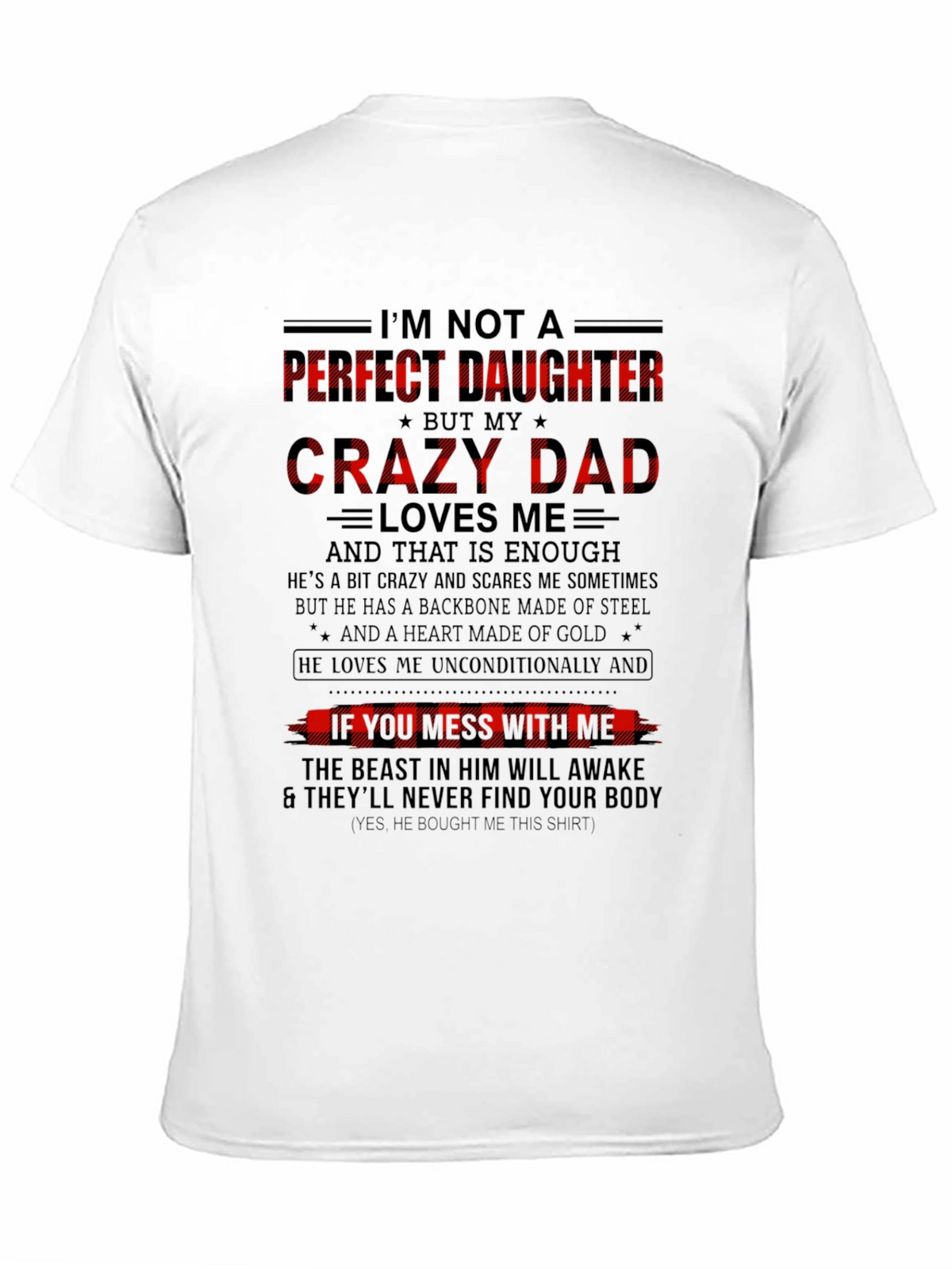 Crazy Dad Daughter Black Graphic Tee