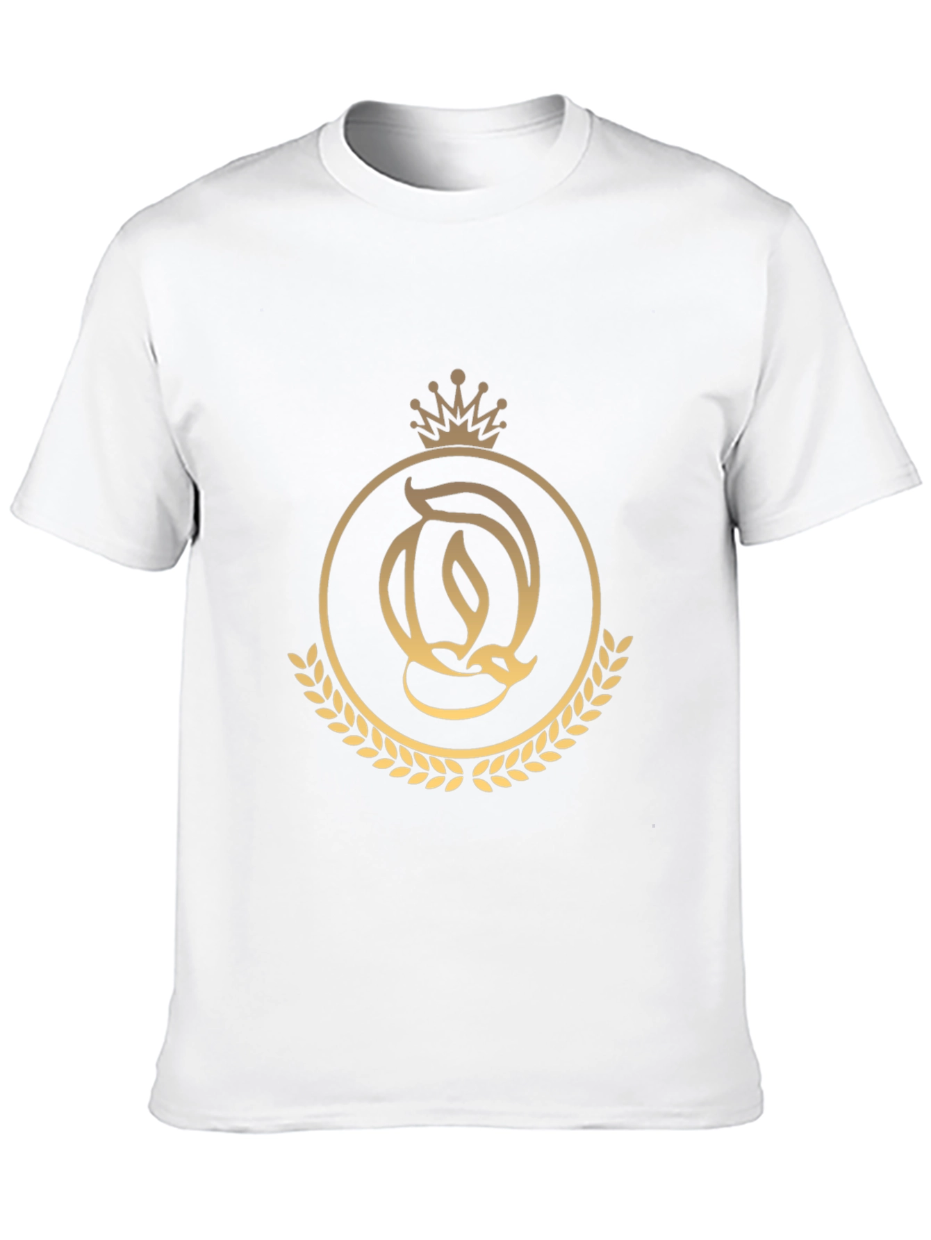 Elegant Black T-Shirt with Golden Crown Logo