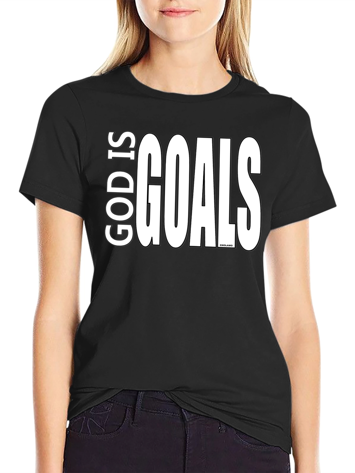 God Is Goals Graphic Tee - Black Cotton T-Shirt