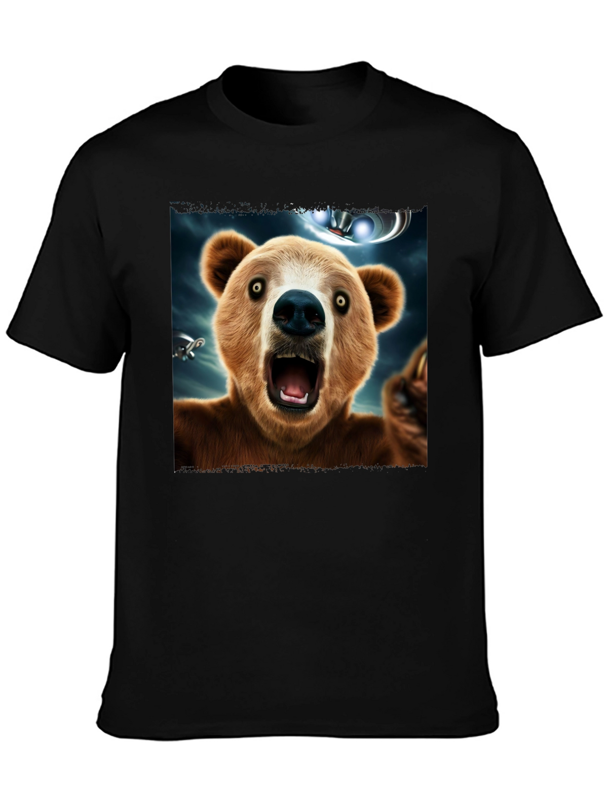 Bear UFO T-Shirt - Mens Black Graphic Tee