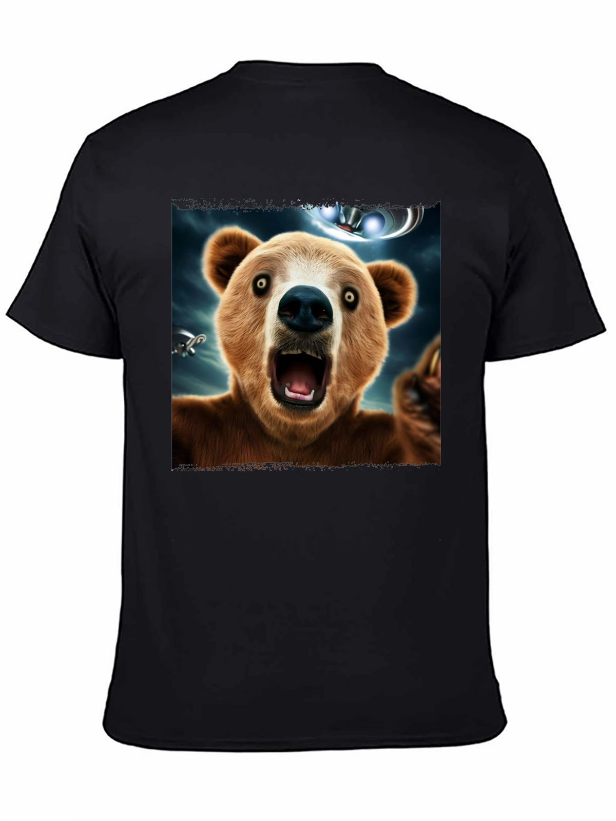 Bear UFO T-Shirt - Mens Black Graphic Tee