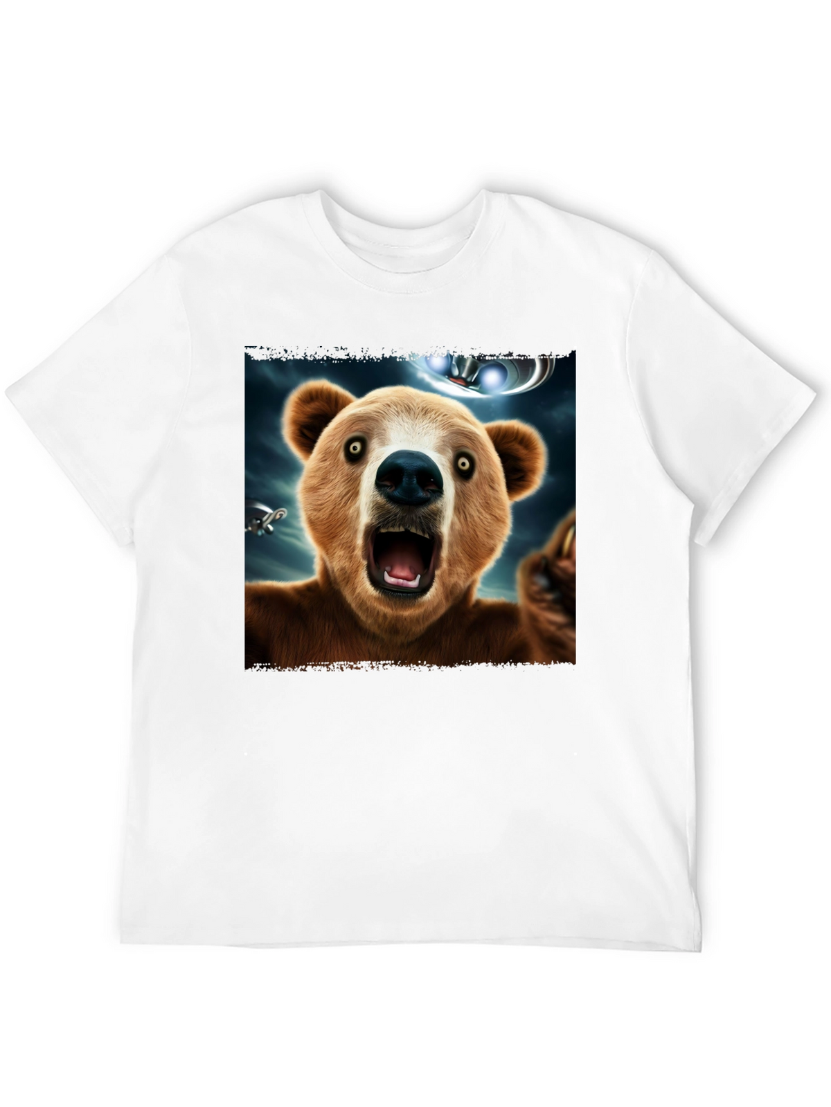 Bear UFO T-Shirt - Mens Black Graphic Tee