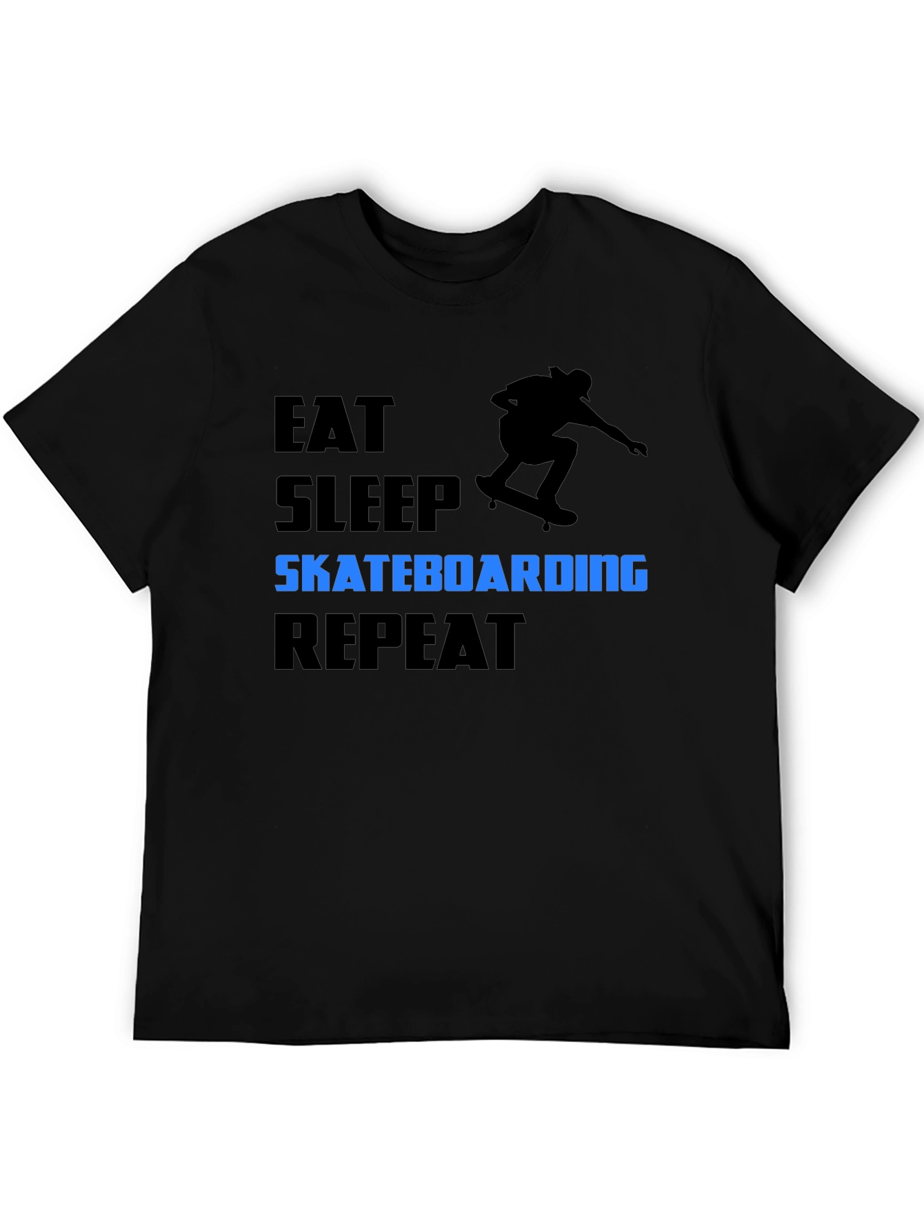Eat Sleep Skateboarding Repeat Black T-Shirt