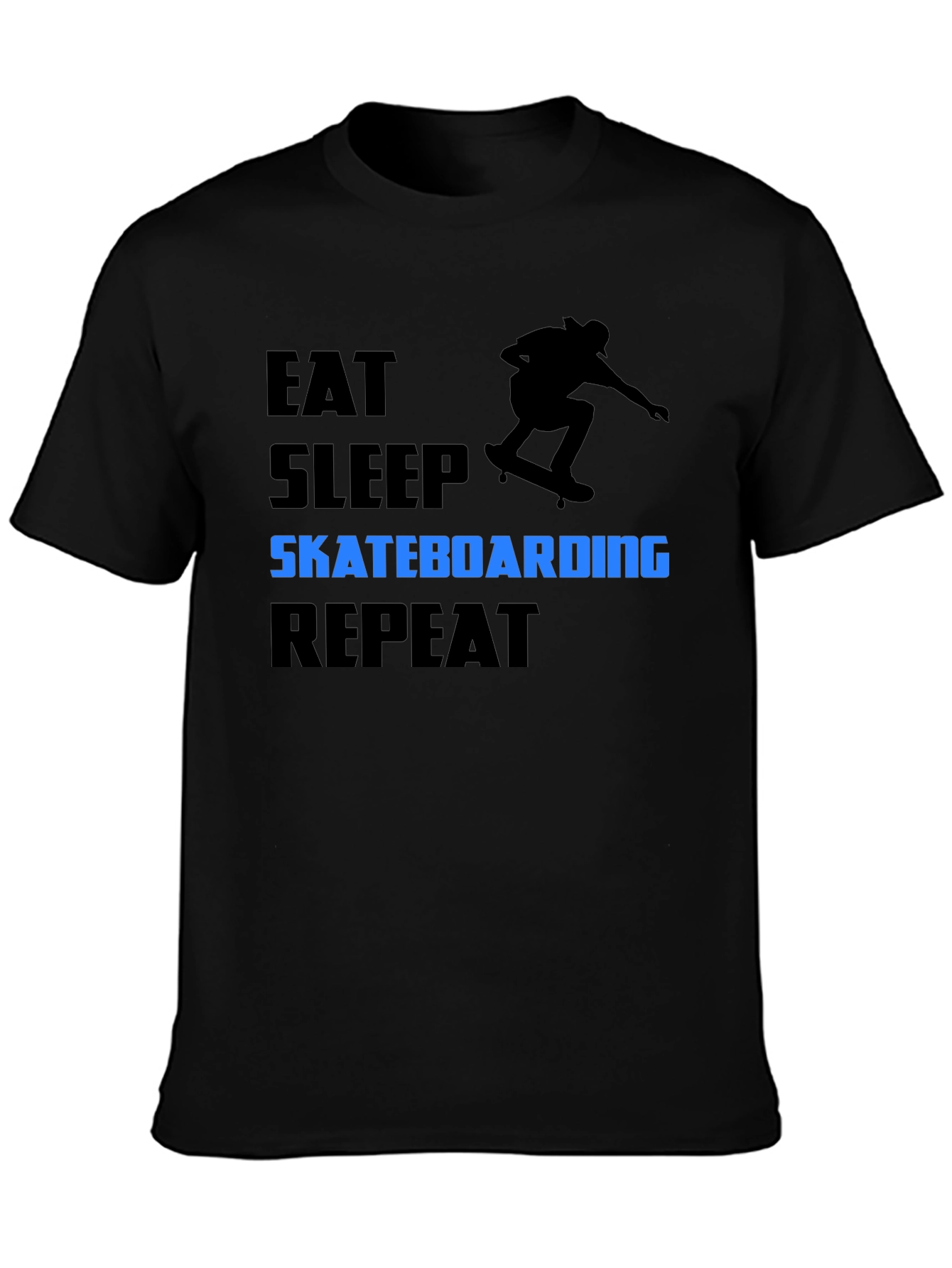 Eat Sleep Skateboarding Repeat Black T-Shirt