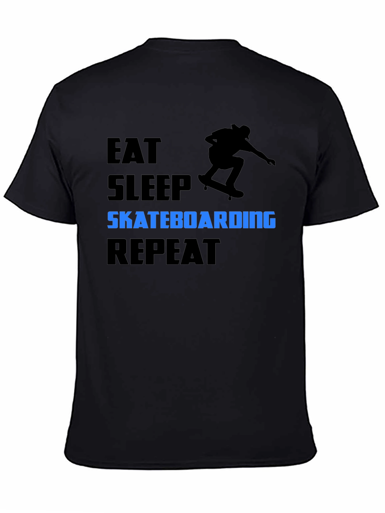 Eat Sleep Skateboarding Repeat Black T-Shirt
