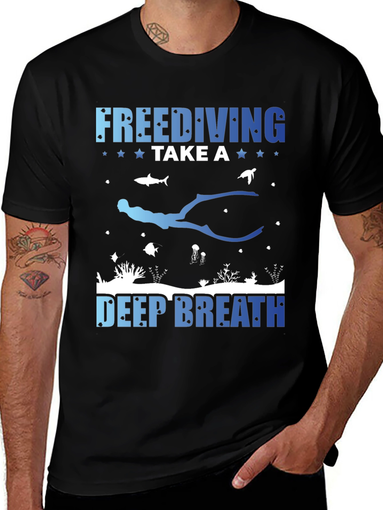 Freediving Take a Deep Breath Graphic T-Shirt