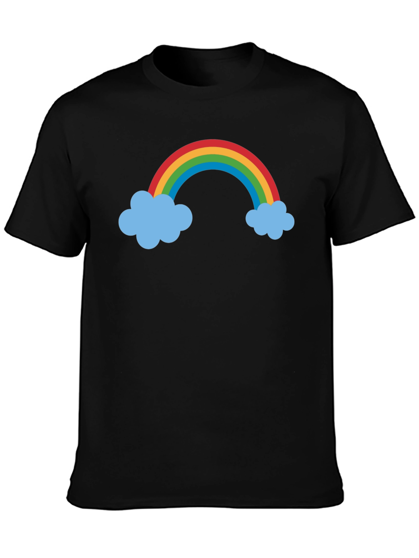 Rainbow & Cloud Graphic Black T-Shirt