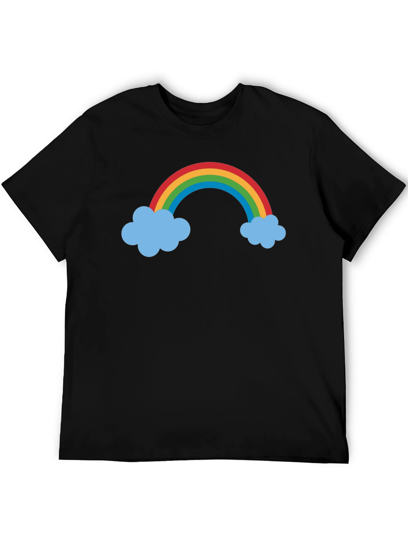 Rainbow & Cloud Graphic Black T-Shirt