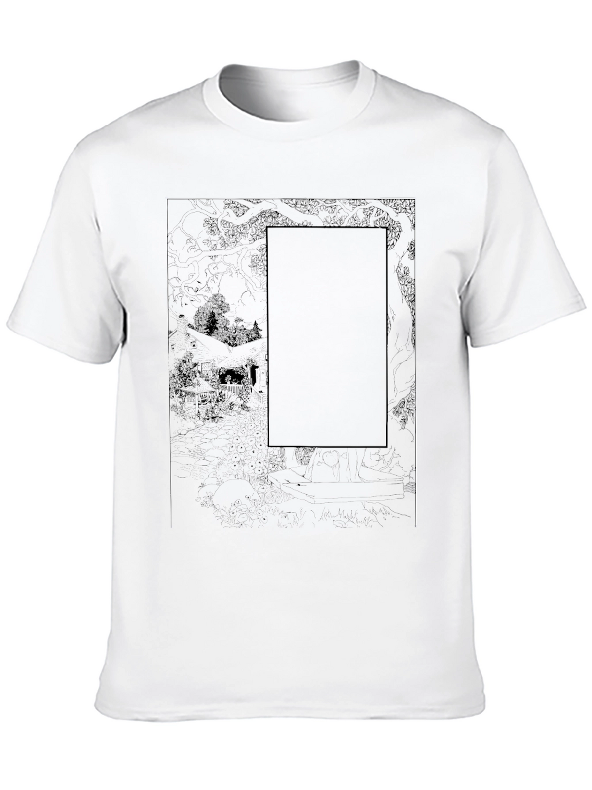 Black Graphic Print Tee - Unique Design