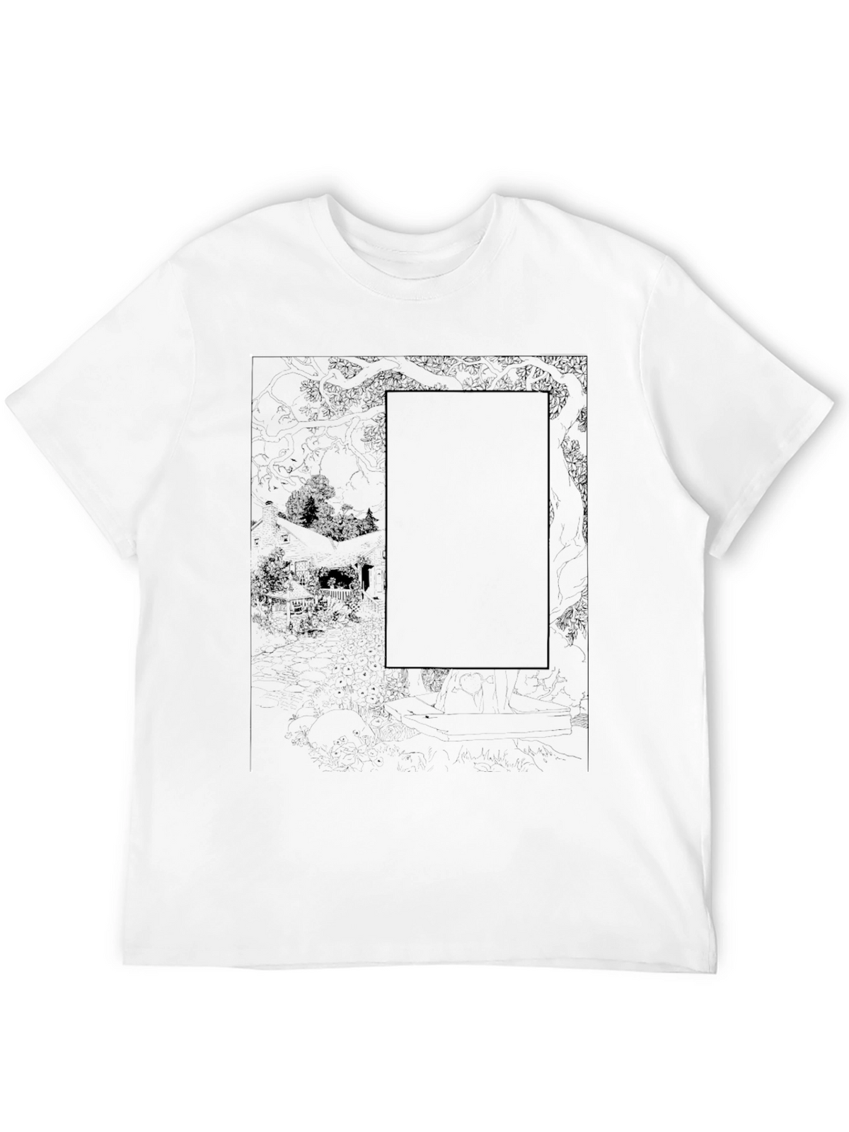 Black Graphic Print Tee - Unique Design