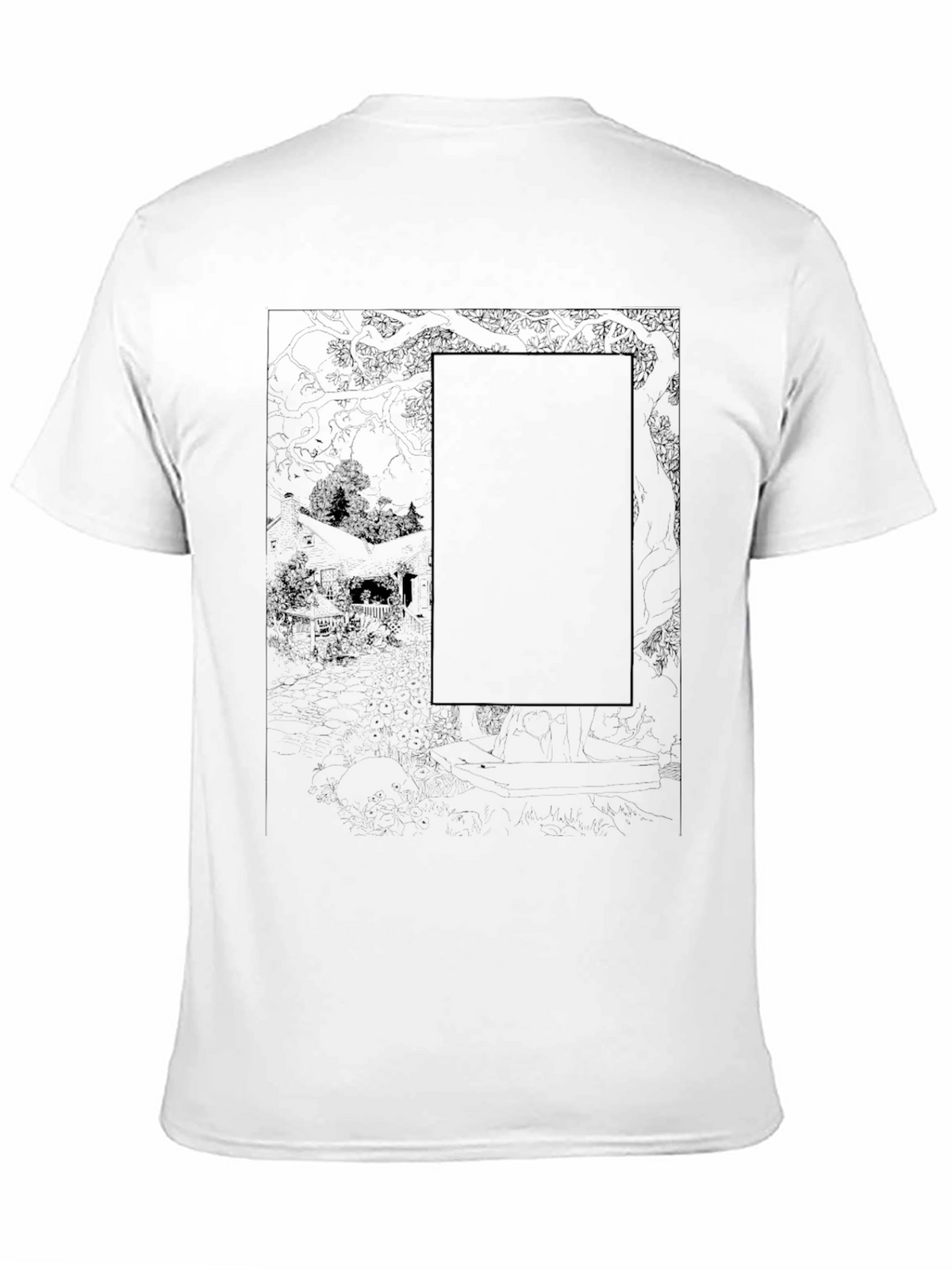 Black Graphic Print Tee - Unique Design