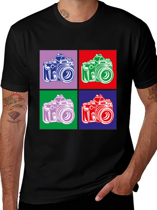 Retro Camera Graphic Tee - Pop Art Style