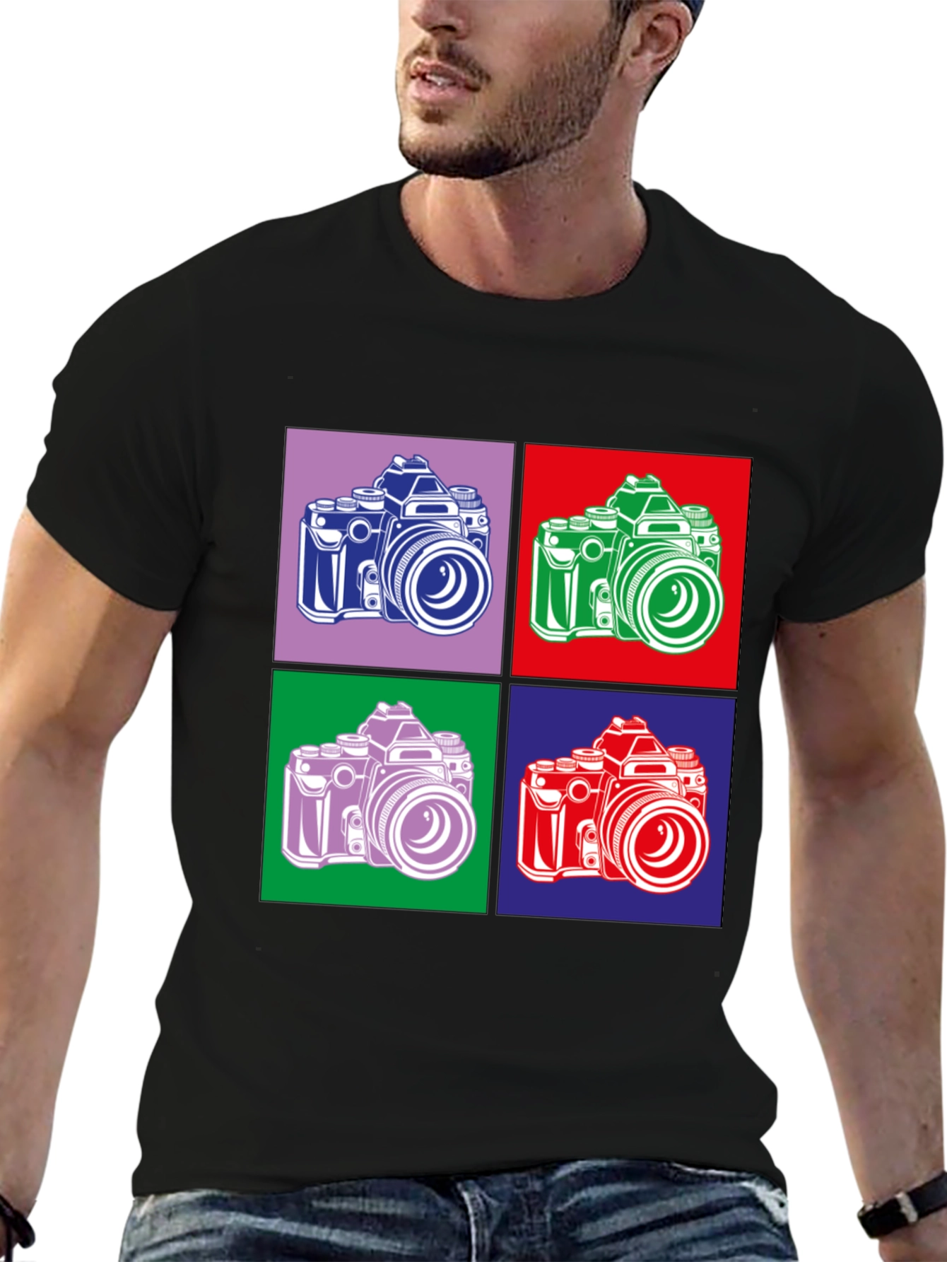 Retro Camera Graphic Tee - Pop Art Style