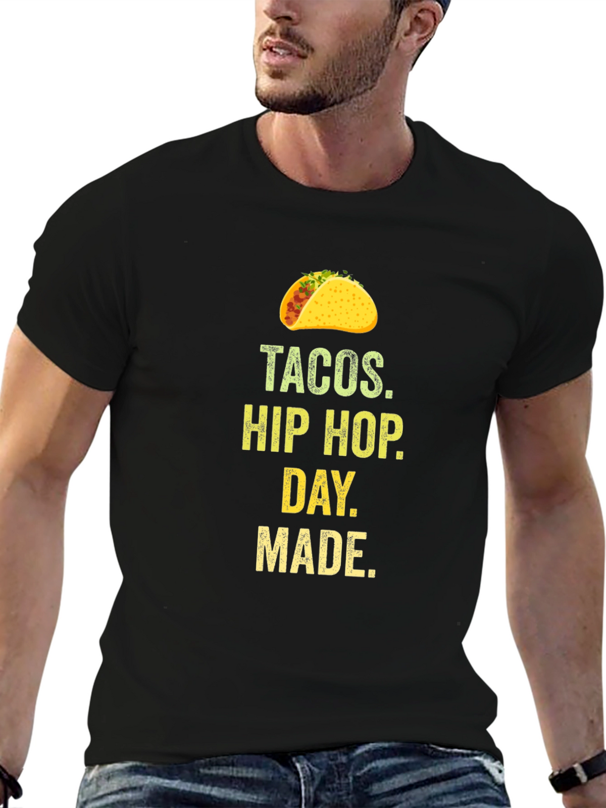 Tacos Hip Hop Day Made Graphic T-Shirt