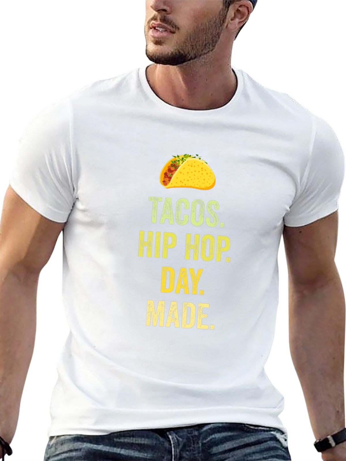 Tacos Hip Hop Day Made Graphic T-Shirt