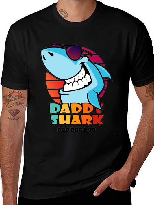 Daddy Shark Doo Doo Doo T-Shirt - Black