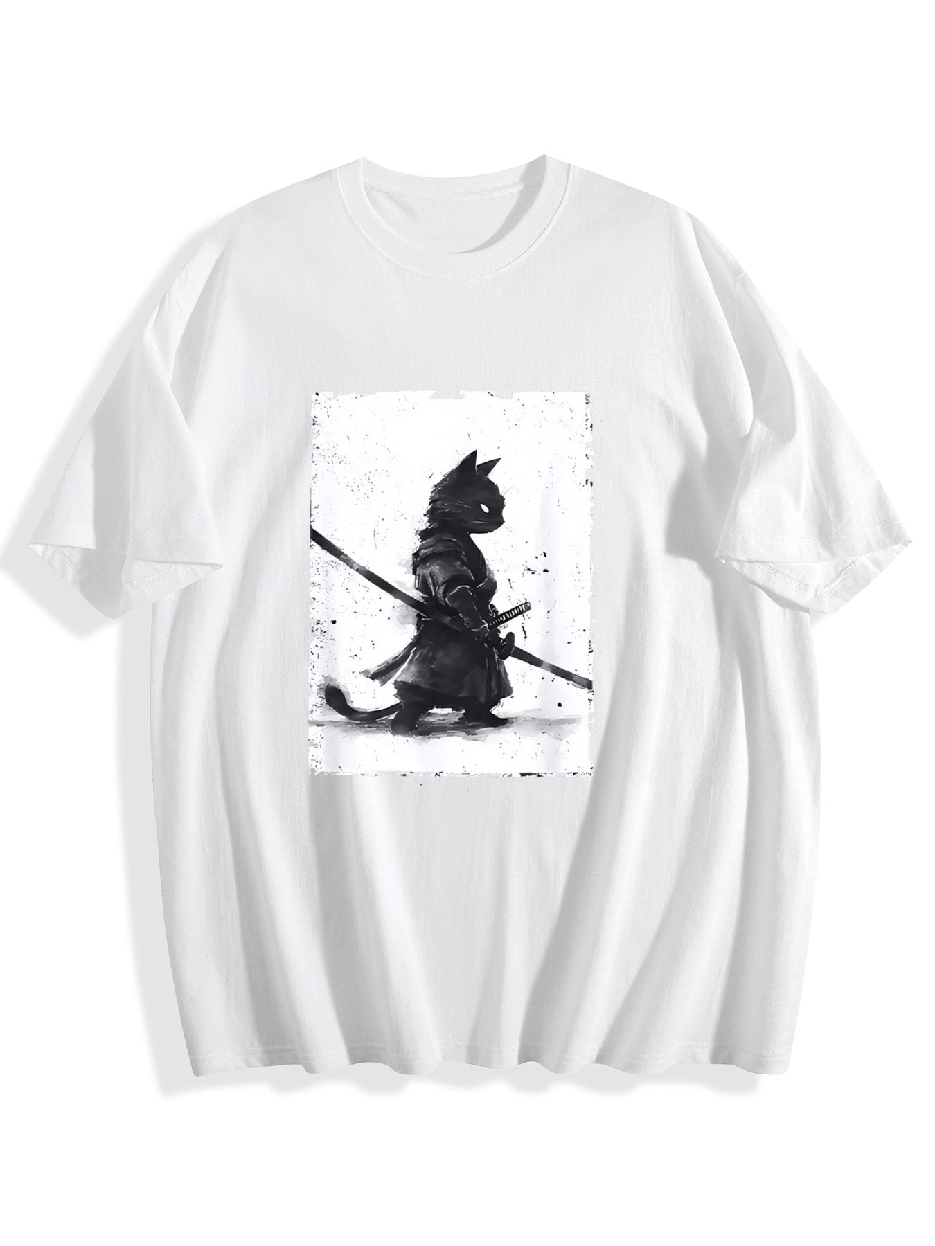 T-shirt Tokyo-tiger-retro-cat-samurai-japanese-washed-t-shirt