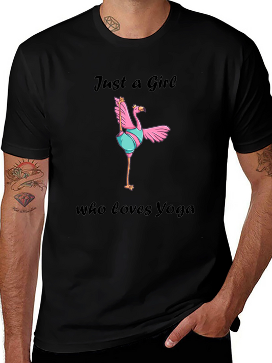 Yoga Flamingo Graphic Tee - Just a Girl Who Loves Yoga