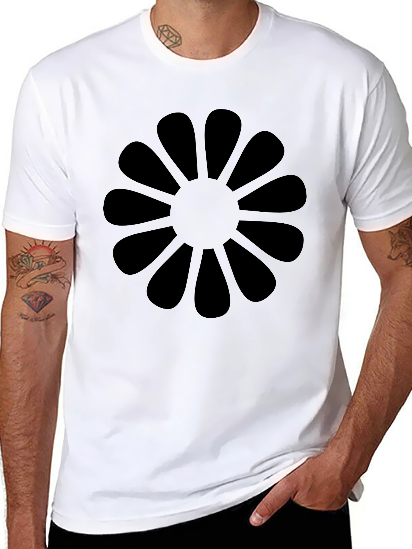 Black Flower Graphic Tee