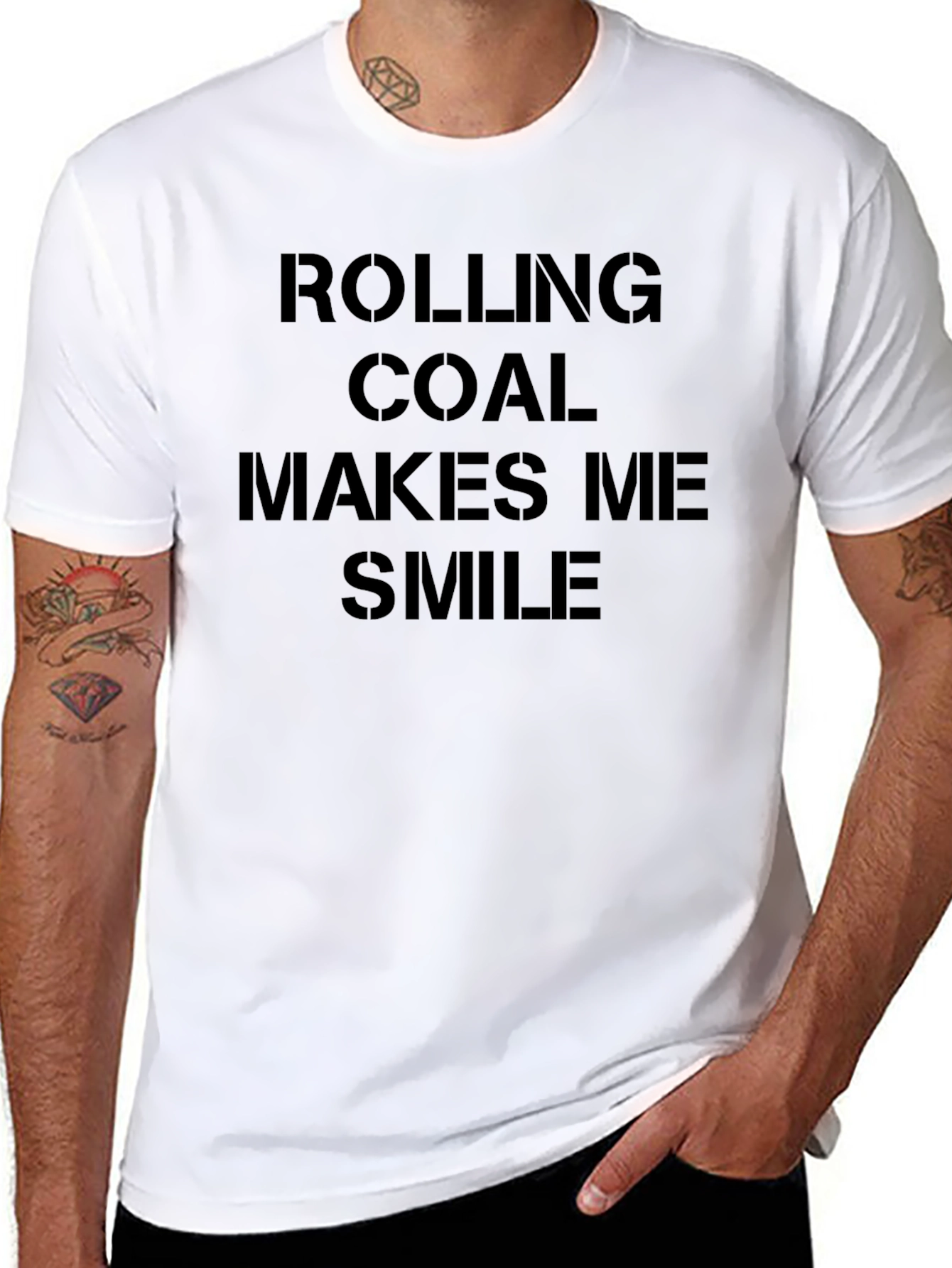 Rolling Coal Makes Me Smile Black T-Shirt